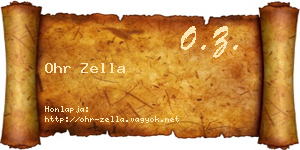 Ohr Zella névjegykártya